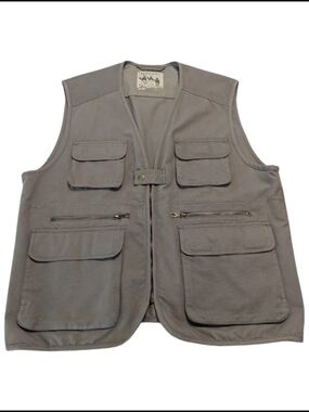 VTG Gorpcore 90s Mehari By Mobaco Greenish Gray Utility Vest Men's XL*
